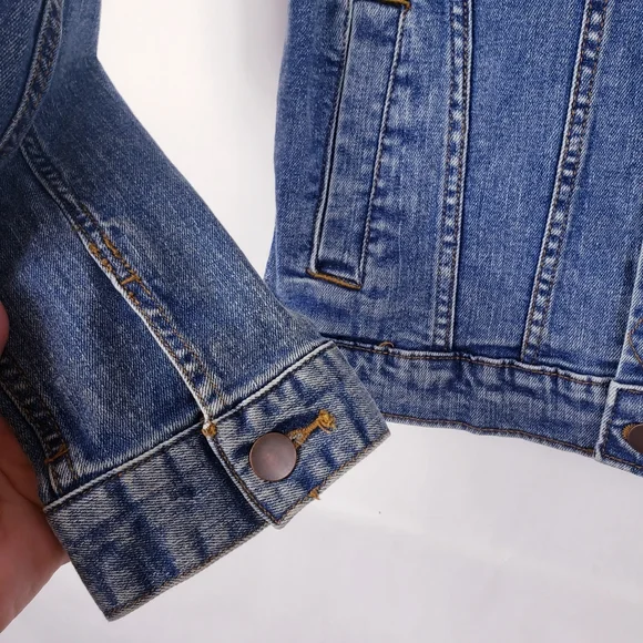 Wonder Nation Girls Jean Jacket Trucker Stretch blue size XXL 18 - Picture 3 of 5